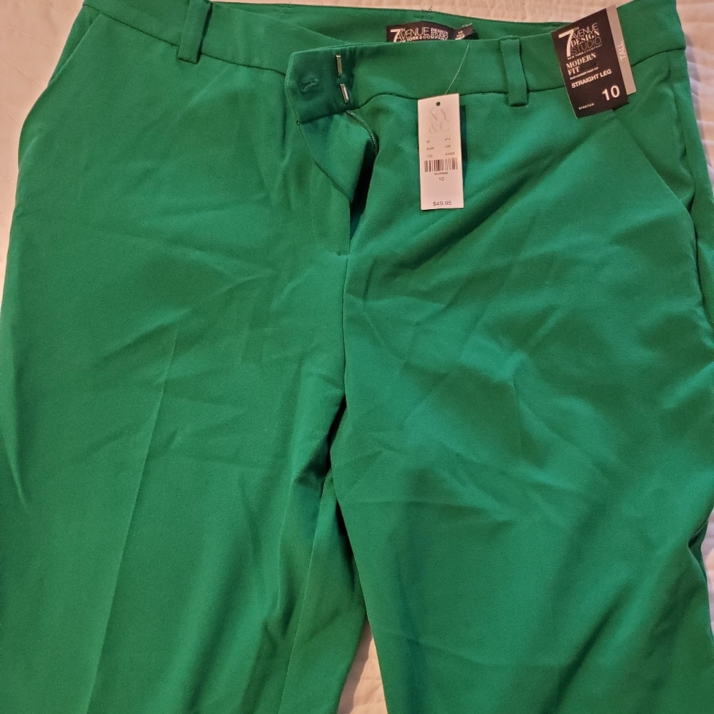 Kelly Green straight leg dress pants